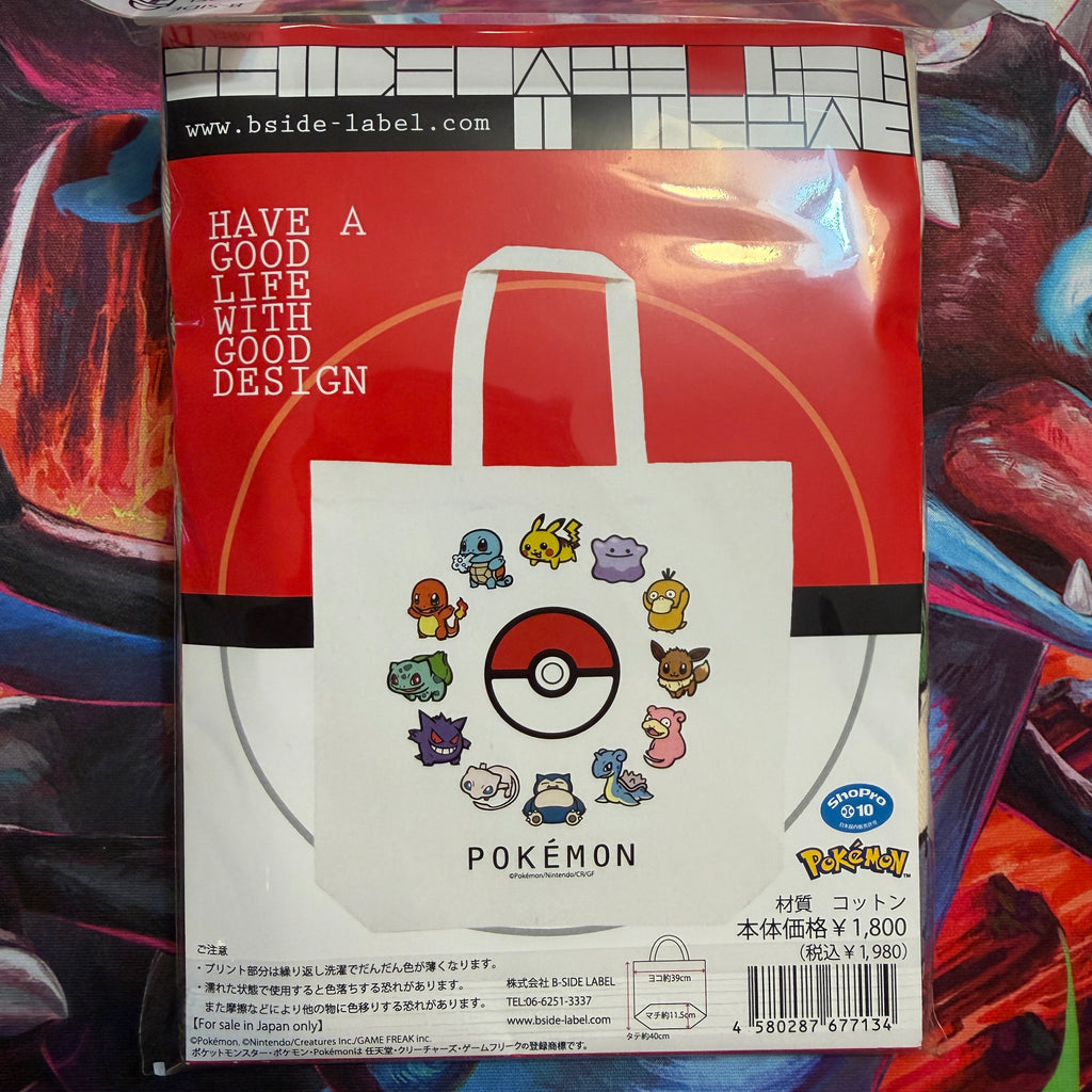 Pokemon Center Japan B-Side Label Canvas Tote Bag